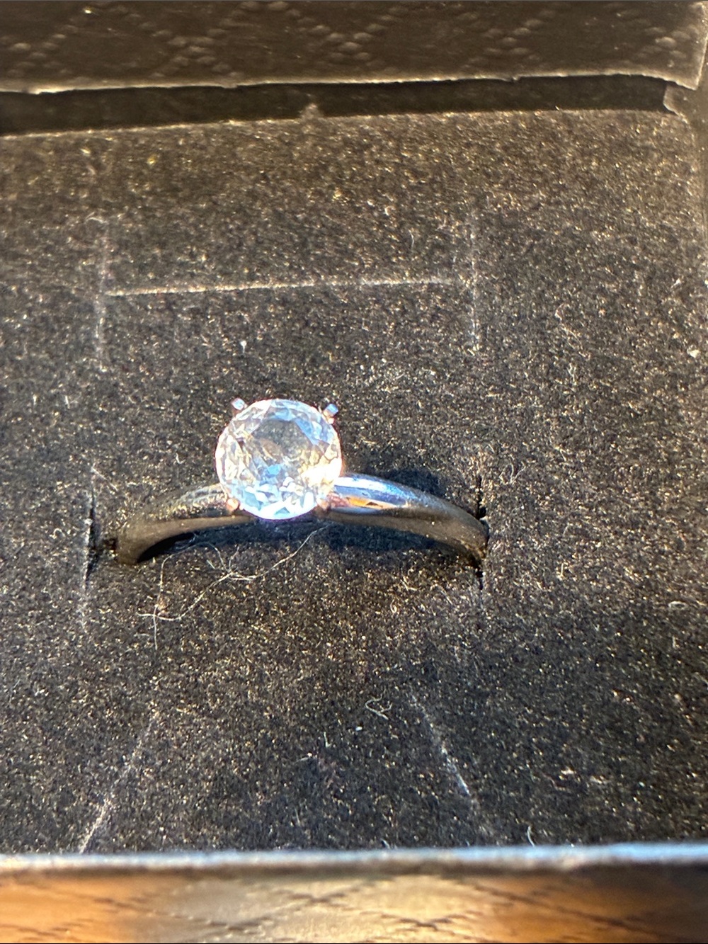 Beautiful  Solitaire White Topaz Ring - 
10k White Gold Band. Exquisite!!!